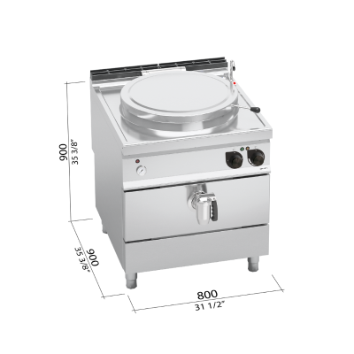 Marmita a gas indirecta 150L maxima 900 Bertos