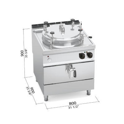Marmita a gas directa autoclave 150L maxima 900 Bertos