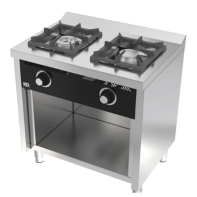 Cocina industrial 2 fuegos serie 600 estante C2F600E HR Fainca