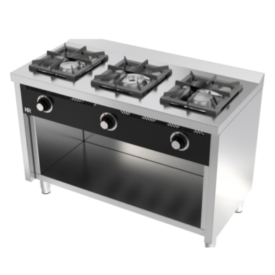 Cocina industrial 3 fuegos serie 600 estante C3F600E HR Fainca Cocina industrial 3 fuegos serie 600 estante C3F600E HR Fainca