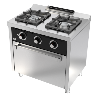 Cocina industrial 2 fuegos serie 600 horno C2F600H HR Fainca