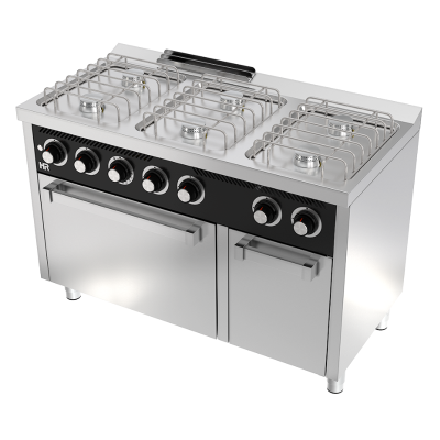 Cocina basic 6 fuegos serie 600 horno CB6F600H HR Fainca Cocina basic 6 fuegos serie 600 horno CB6F600H HR Fainca