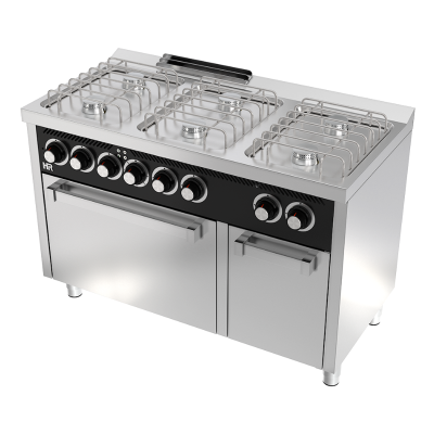 Cocina basic 6 fuegos serie 600 horno eléctrico CB6F600HE HR Fainca Cocina basic 6 fuegos serie 600 horno eléctrico CB6F600HE HR Fainca