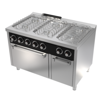 Cocina basic 6 fuegos serie 750 horno CB6F750H HR Fainca Cocina basic 6 fuegos serie 750 horno CB6F750H HR Fainca