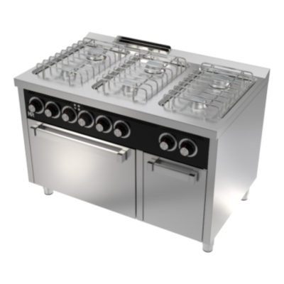 Cocina basic 6 fuegos serie 750 horno eléctrico CB6F750HE HR Fainca Cocina basic 6 fuegos serie 750 horno eléctrico CB6F750HE HR Fainca