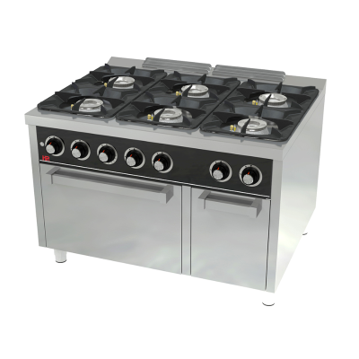 Cocina industrial 6 fuegos serie 900 horno C6F900H HR Fainca Cocina industrial 6 fuegos serie 900 horno C6F900H HR Fainca