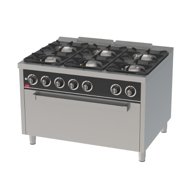 Cocina industrial 6 fuegos serie 900 horno maxi C6F900HM HR Fainca Cocina industrial 6 fuegos serie 900 horno maxi C6F900HM HR Fainca