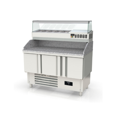 Mesa fría refrigeración pizzas Crustum MPPR-140 Docriluc