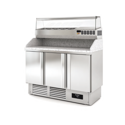 Mesa fría refrigeración pizzas Crustum MPPCR-140 Docriluc