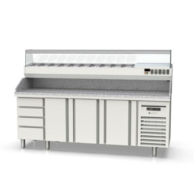 Mesa preparación gama 700 PIZZA CAJÓNES NEUTROS MFP70-225 Coreco