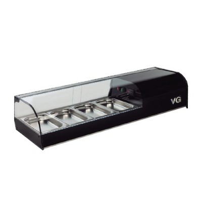 Vitrina refrigerada bandejas cristal curvo F-BLACK4 Vitrinas Gómez Vitrina refrigerada bandejas cristal curvo F-BLACK4 Vitrinas Gómez