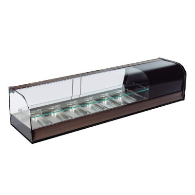 Vitrina estante bandejas cristal curvo FR-8IE Vitrinas Gómez
