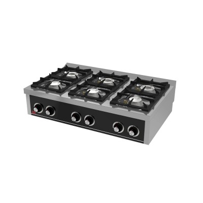 Cocina industrial 6 fuegos serie E 750 sobremesa C6F750S HR Fainca Cocina industrial 6 fuegos serie E 750 sobremesa C6F750S HR Fainca