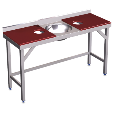 Mesa de preparación y lavado 1500 fregadero intermedio Fricosmos Mesa de preparación y lavado 1500 fregadero intermedio Fricosmos