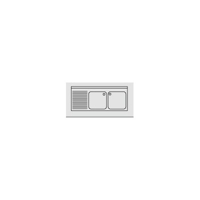 Fregadero con bastidor 2 senos 1350x500 escurridor izq Distform Fregadero con bastidor 2 senos 1350x500 escurridor izq Distform