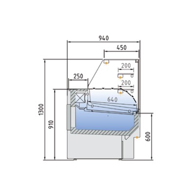 Vitrina expositora refrigerada CVELP-9-30-RR Coreco