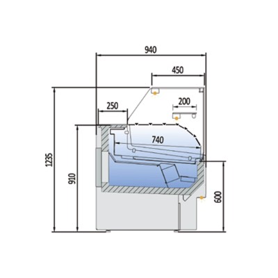 Vitrina expositora refrigerada CVEL-9-30-RR-TF Coreco