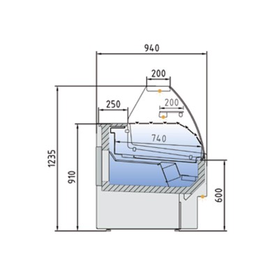Vitrina expositora refrigerada CVEL-9-15-C-TF Coreco