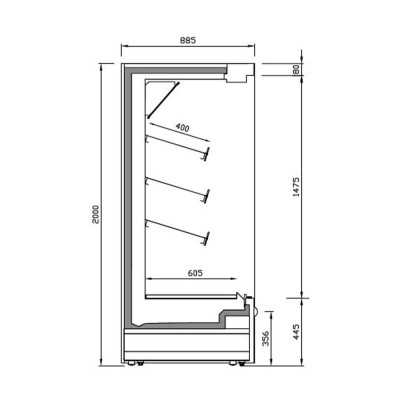 Mural expositor refrigerado cerrado ML18 DCP H1 Infrico Mural expositor refrigerado cerrado ML18 DCP H1 Infrico
